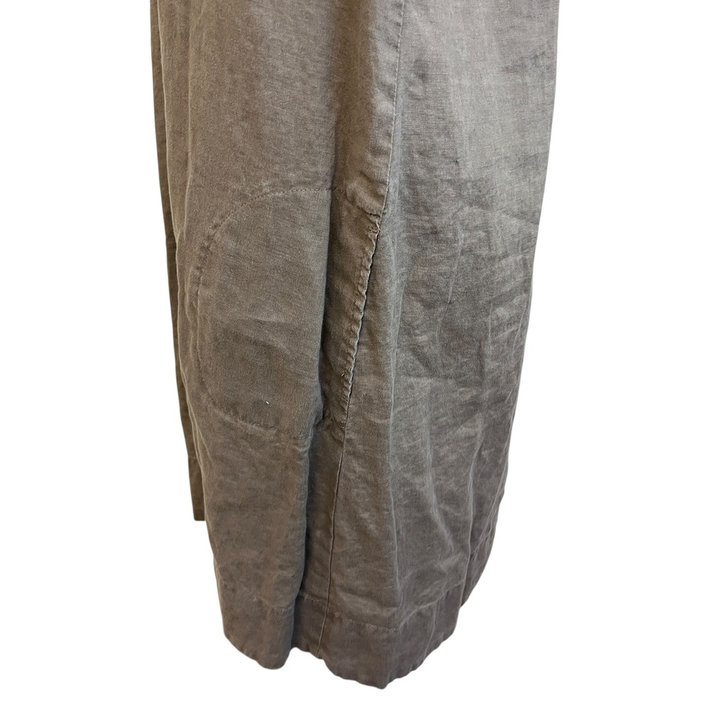 J.JILL‎ Love Linen Brown Dress M Shift Sleeveless Pockets Lagenlook Boho Travel - Picture 9 of 14